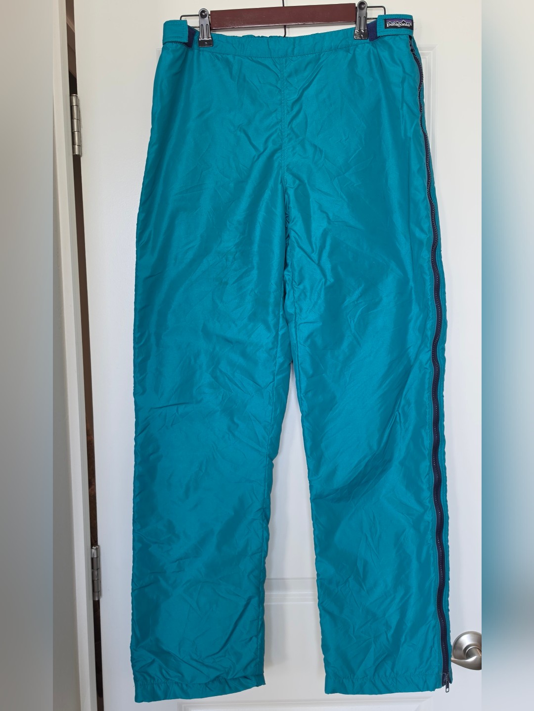 Vintage Patagonia Fleece Lined Snow Pants Teal Full Zip Ski Pants Usa Large